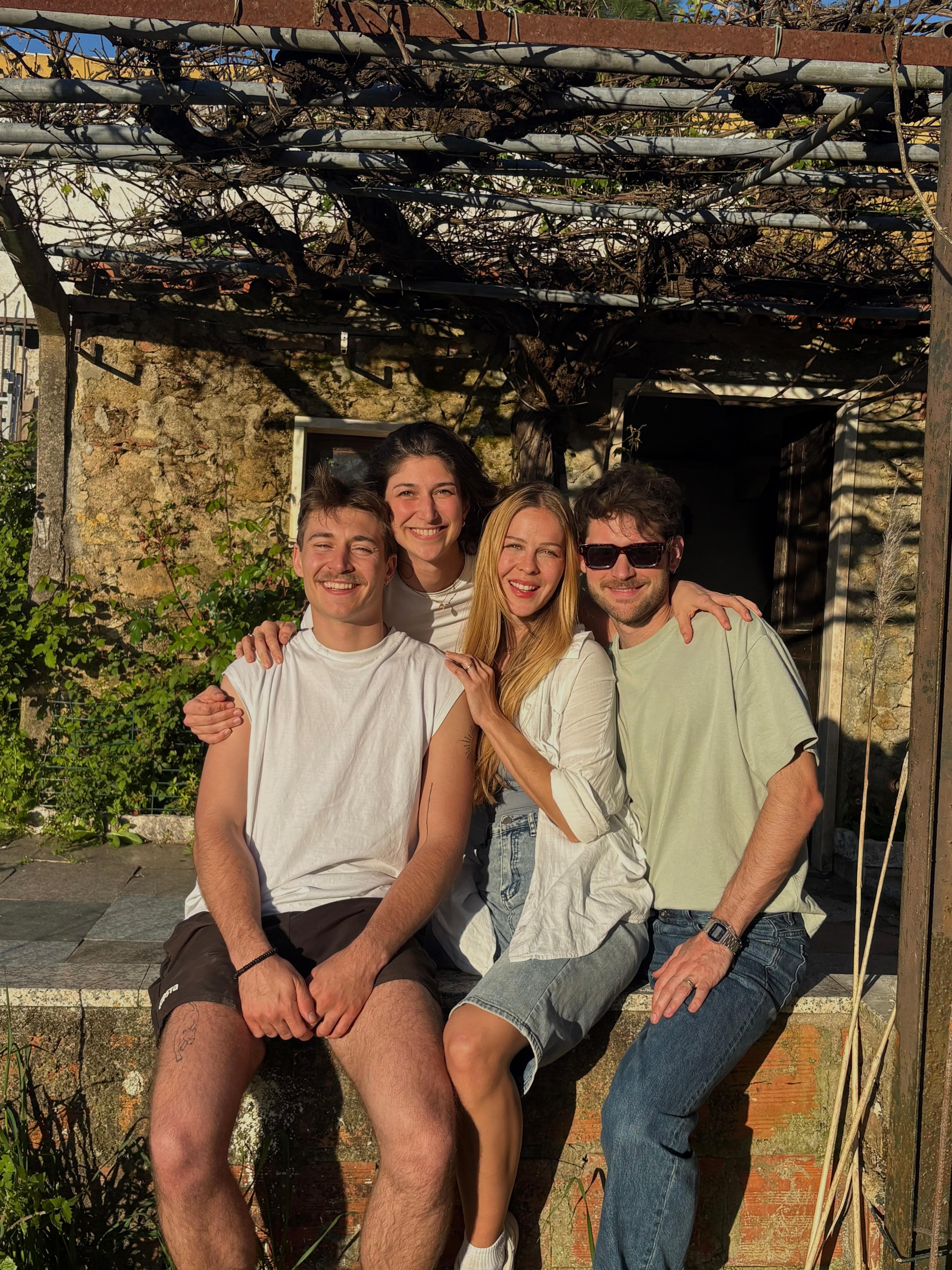 The Nuara founders sitting together in the Portuguese sun.